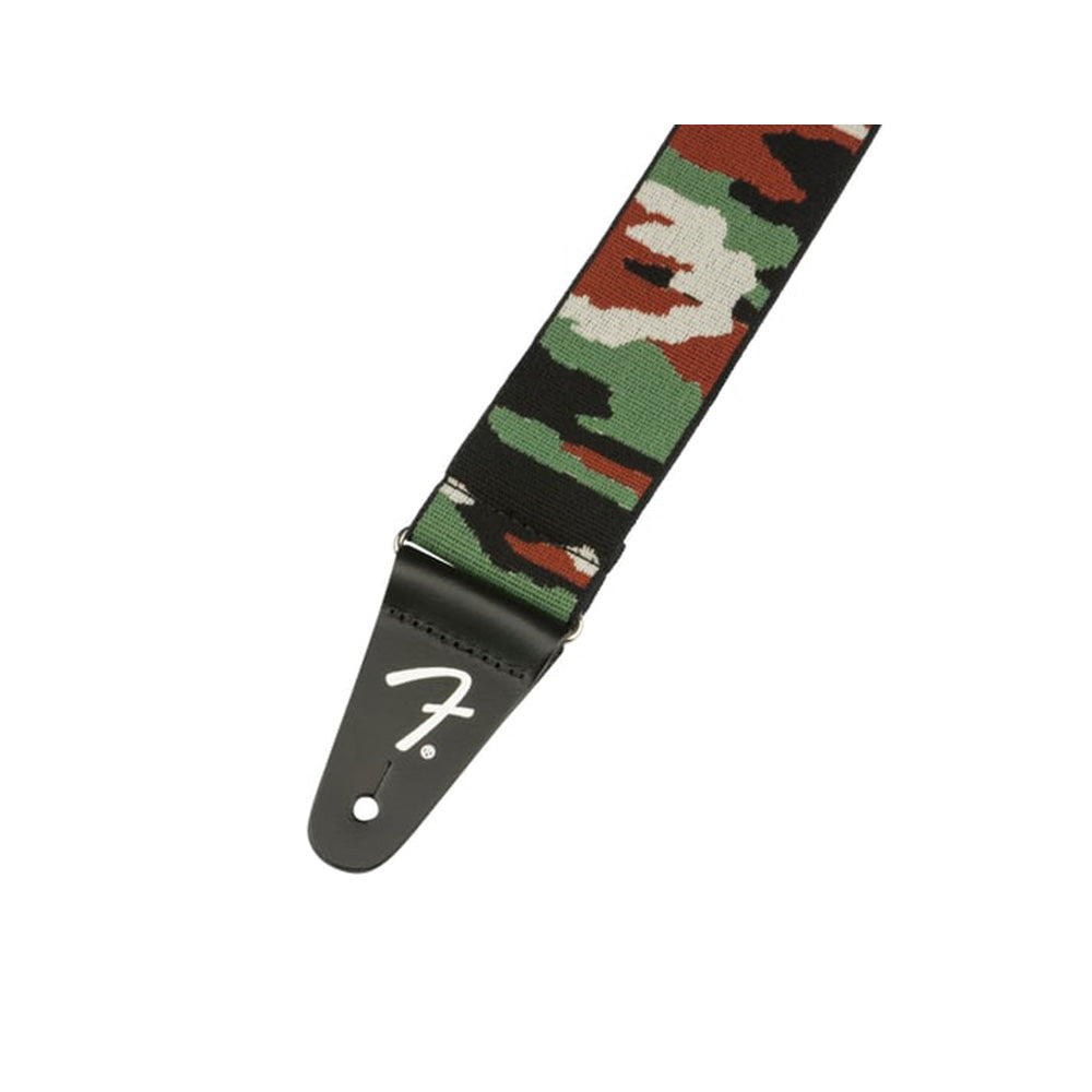 Fender Weighless Camo Strap Woodland Camo-accessories-Fender-Hermes Music