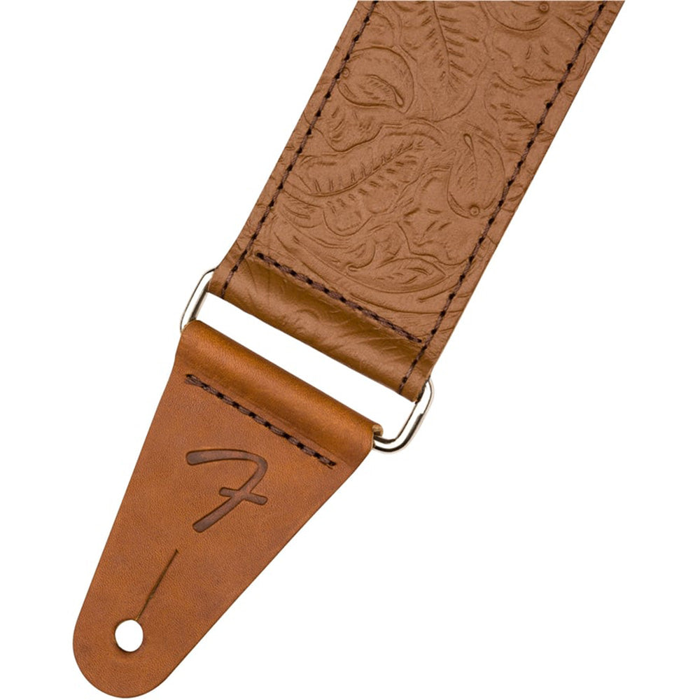 Fender Tooled Leather Guitar Strap Brown-accessories-Fender-Hermes Music