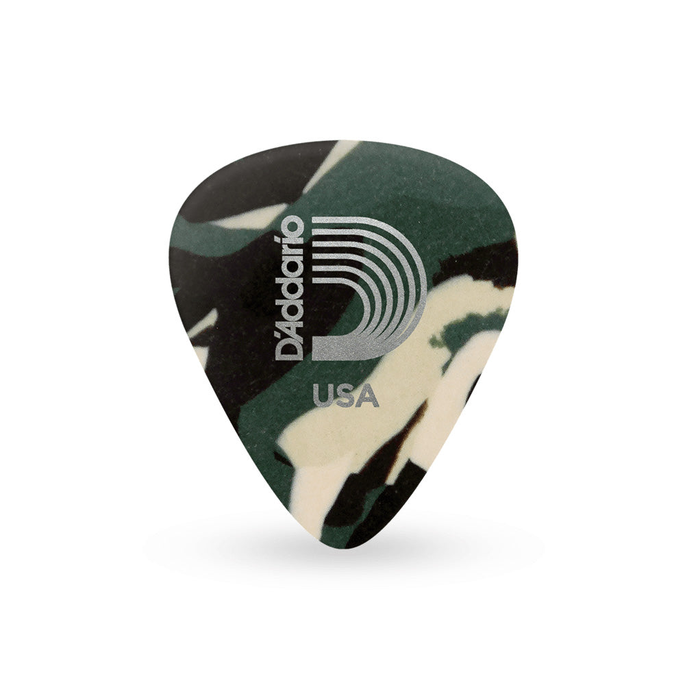 D'Addario Classic Celluloid Medium Gauge Camoflage Guitar Picks .70mm