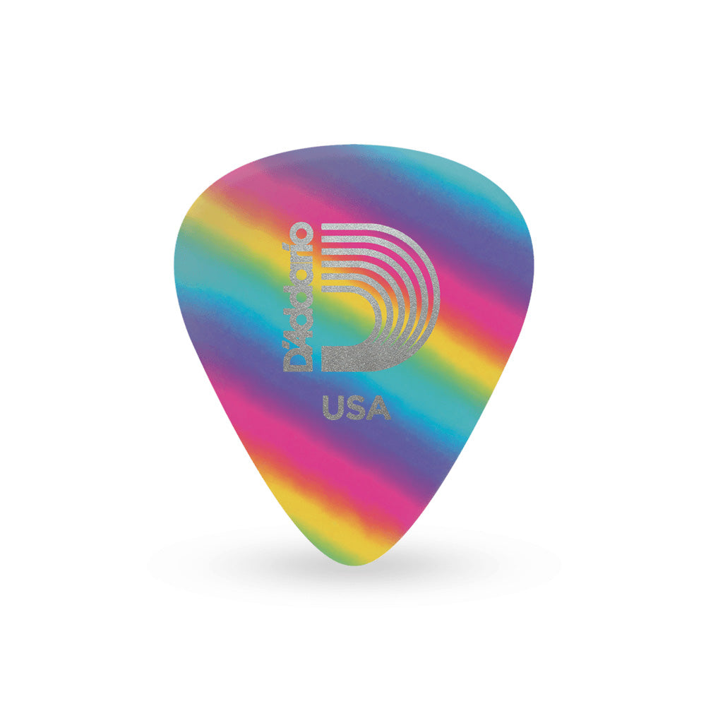 D'Addario Classic Celluloid Medium Gauge Rainbow Guitar Picks .70mm