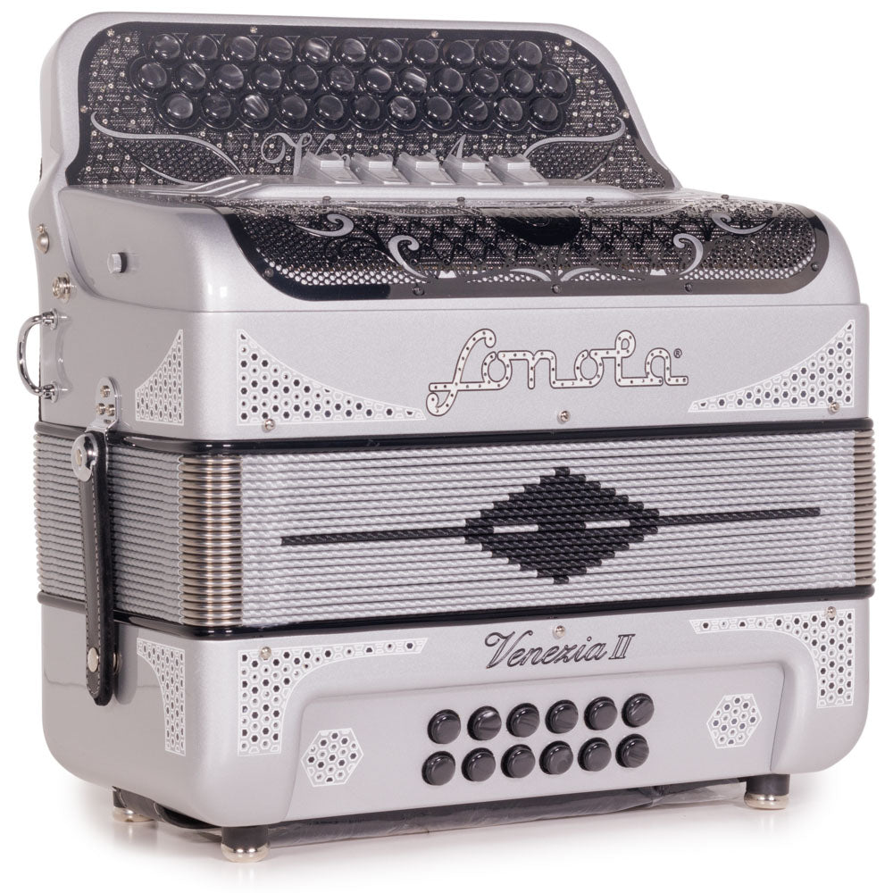 Sonola Venezia II Accordion 5 Switch FBE Silver Glitter with Silver-accordion-Sonola-Hermes Music