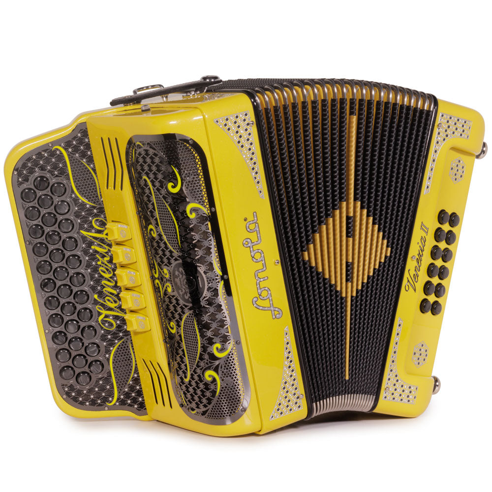 Sonola Venezia II Accordion 5 Switch FBE Yellow Glitter-accordion-Sonola-Hermes Music