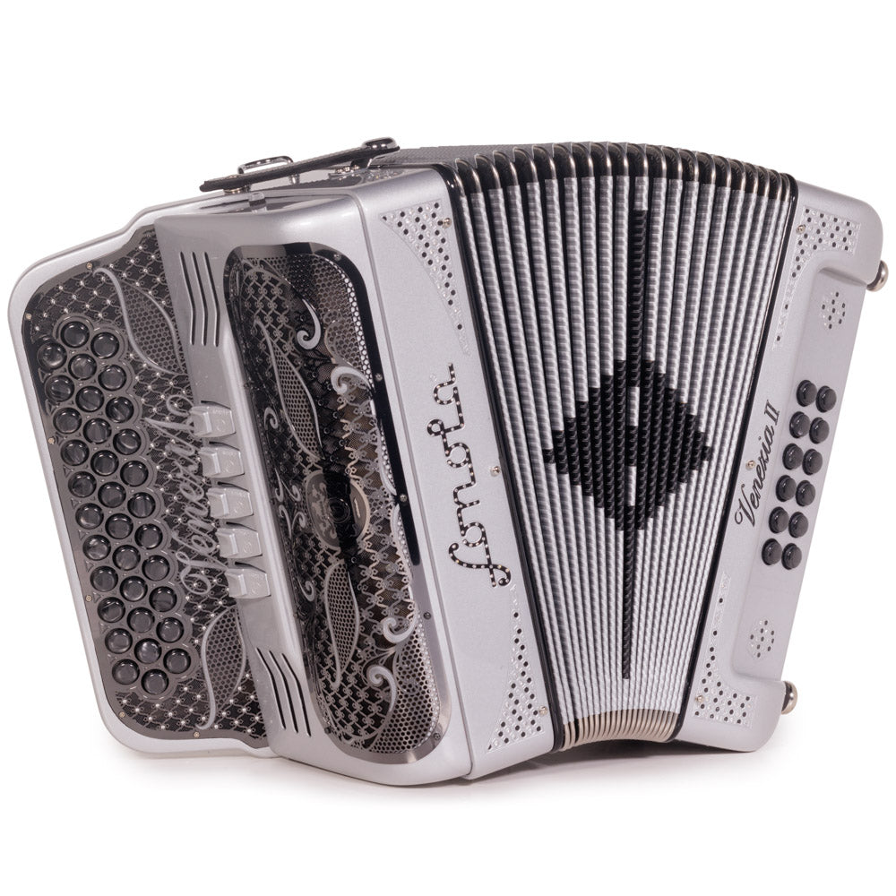 Sonola Venezia II Accordion 5 Switch FBE Silver Glitter with Black-accordion-Sonola-Hermes Music