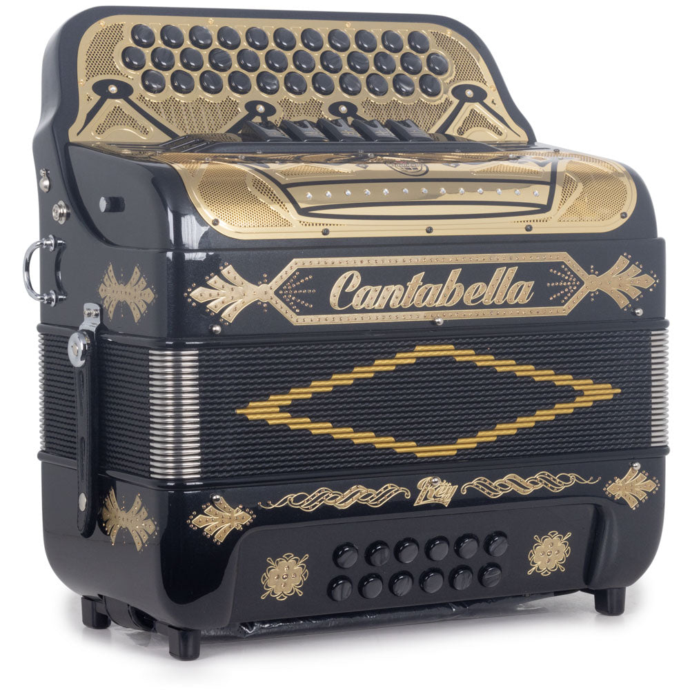 Cantabella Rey II Accordion 5 Switch EAD Black with Gold-accordion-Cantabella-Hermes Music