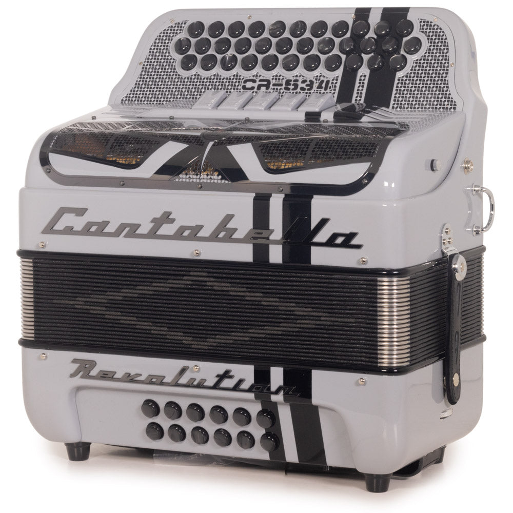 Cantabella Revolution 534 Accordion 5 Switch FBE Gray with Black-accordion-Cantabella-Hermes Music