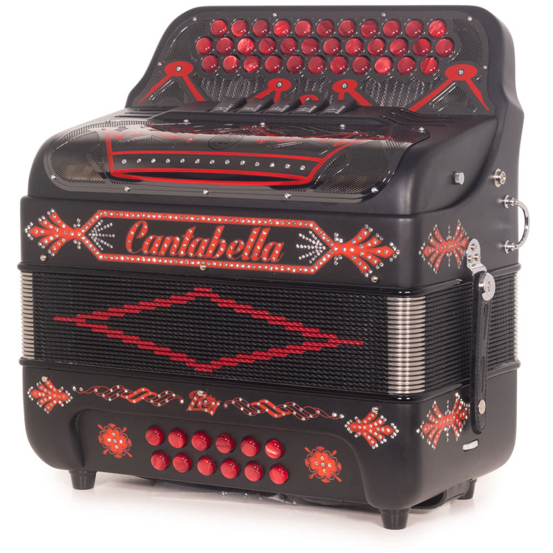 Cantabella Rey II Accordion 5 Switch EAD Matte Black with Red