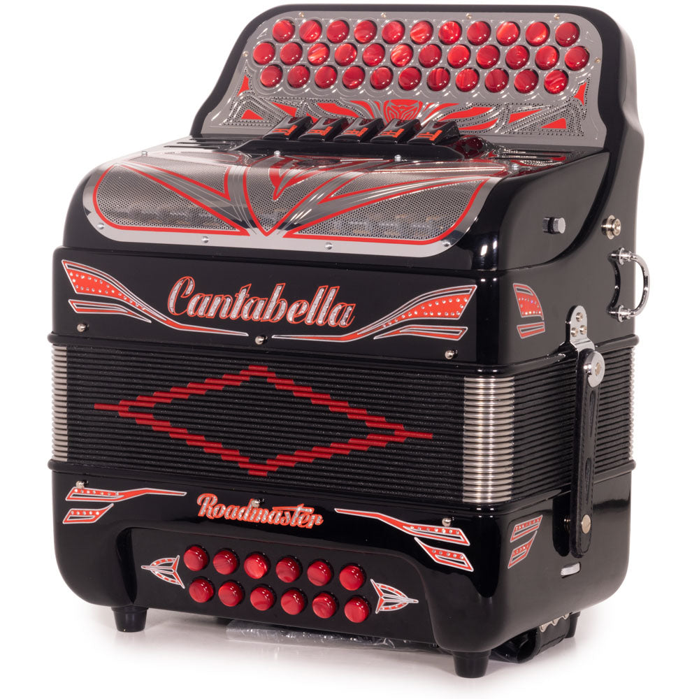 Cantabella Roadmaster Accordion Ultra Compact 5 Switch FBE Black with Red