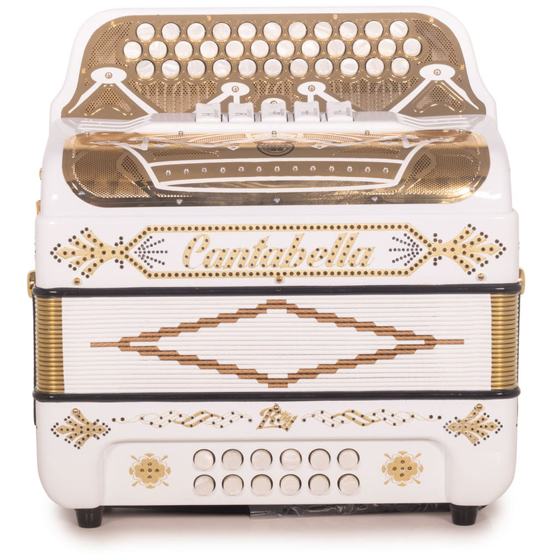 Cantabella Rey II Accordion 5 Switch EAD White with Gold