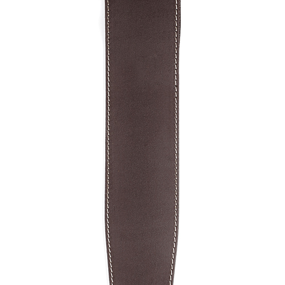 D'Addario 25LS01-DX Deluxe Leather Brown with Stitch Guitar Strap-Guitar Accessories-Daddario-Hermes Music