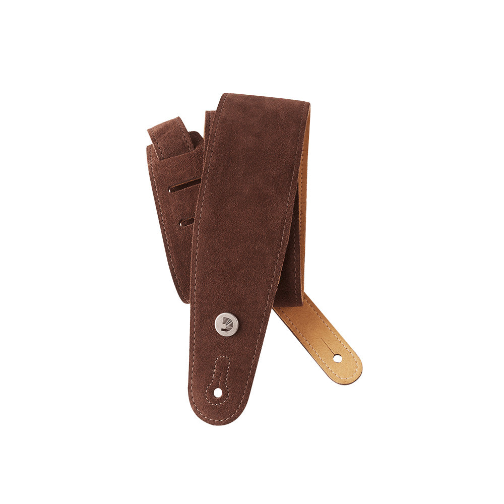 D'Addario 25SS01-DX Suede Cognac Guitar Strap-Guitar Accessories-Daddario-Hermes Music