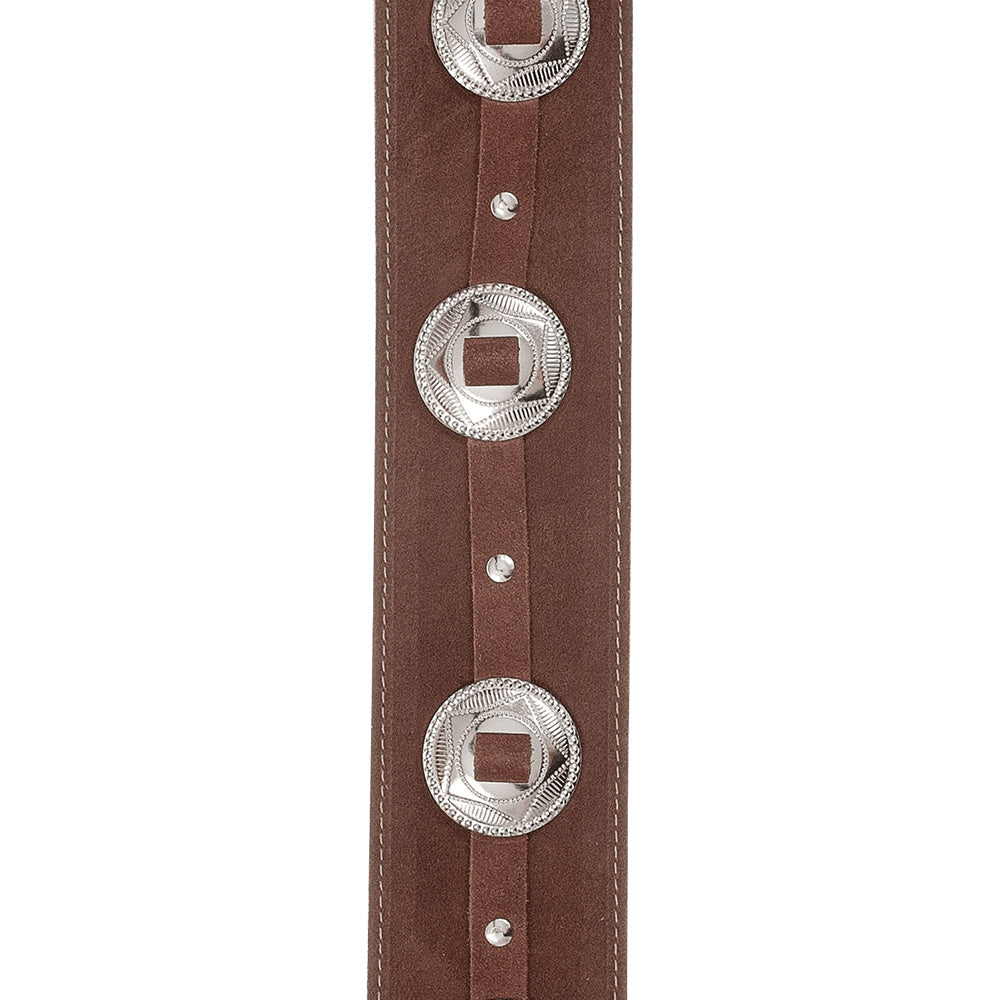 D'Addario 25SSC01 Deluxe Brown Leather Guitar Strap-Guitar Accessories-Daddario-Hermes Music