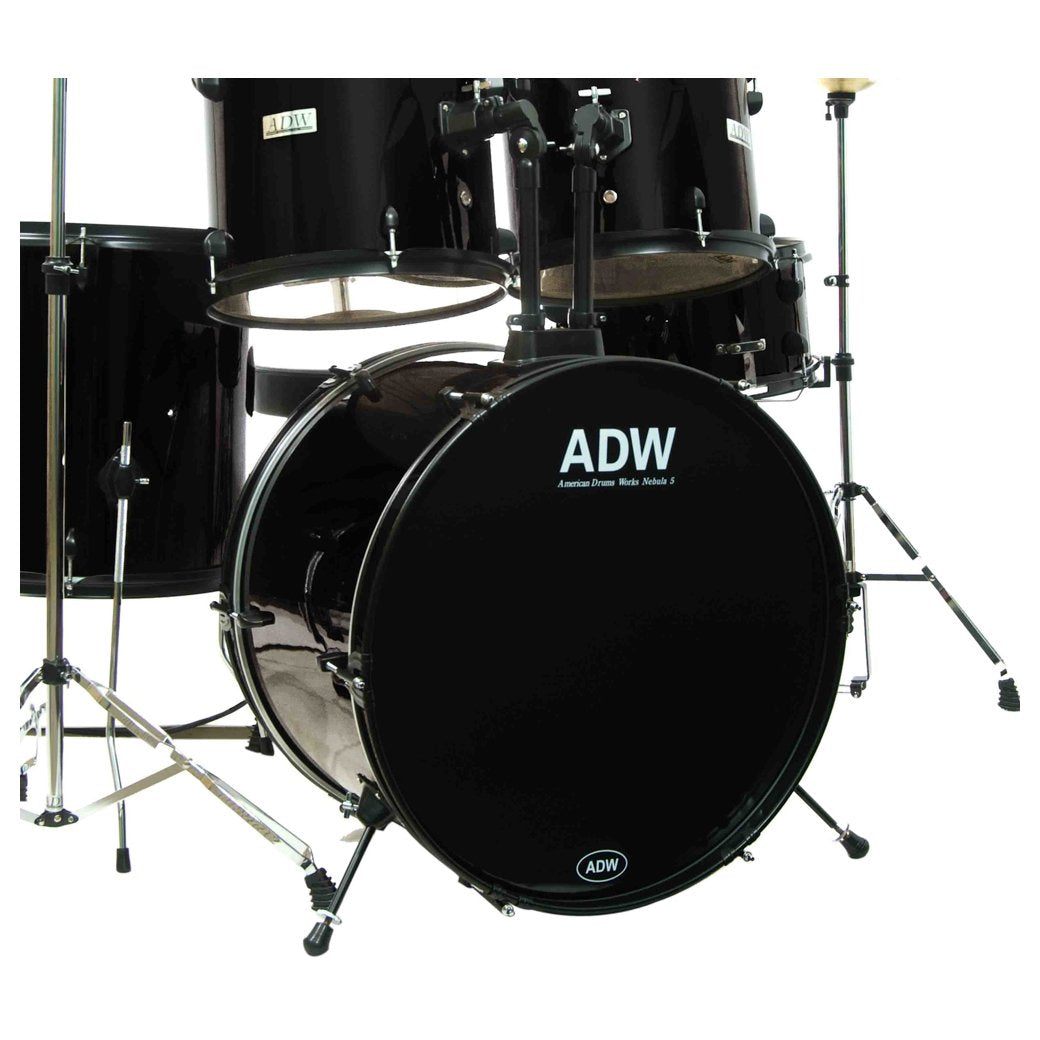 ADW Nebula5 Piece Complete Drum Set - Black-drumset-ADW- Hermes Music