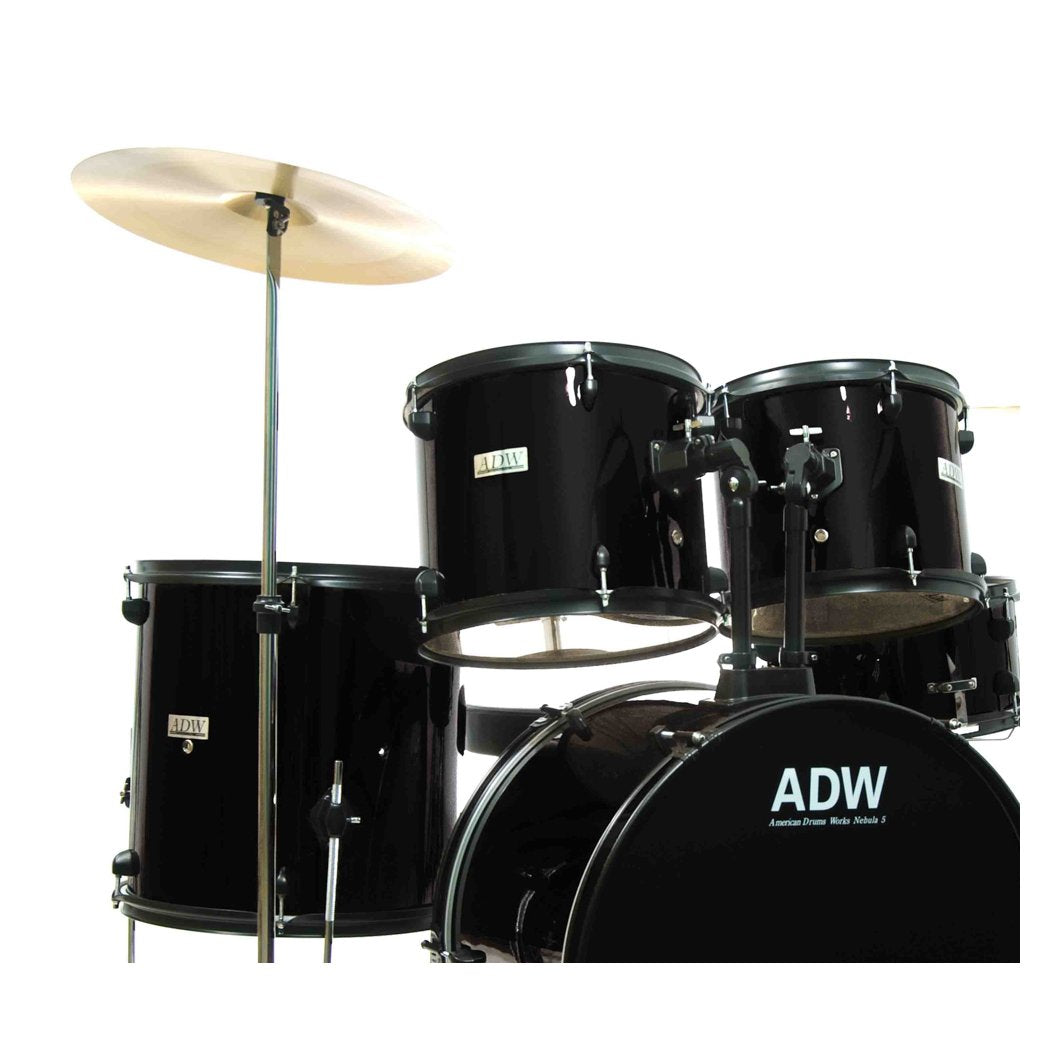 ADW Nebula5 Piece Complete Drum Set - Black-drumset-ADW- Hermes Music