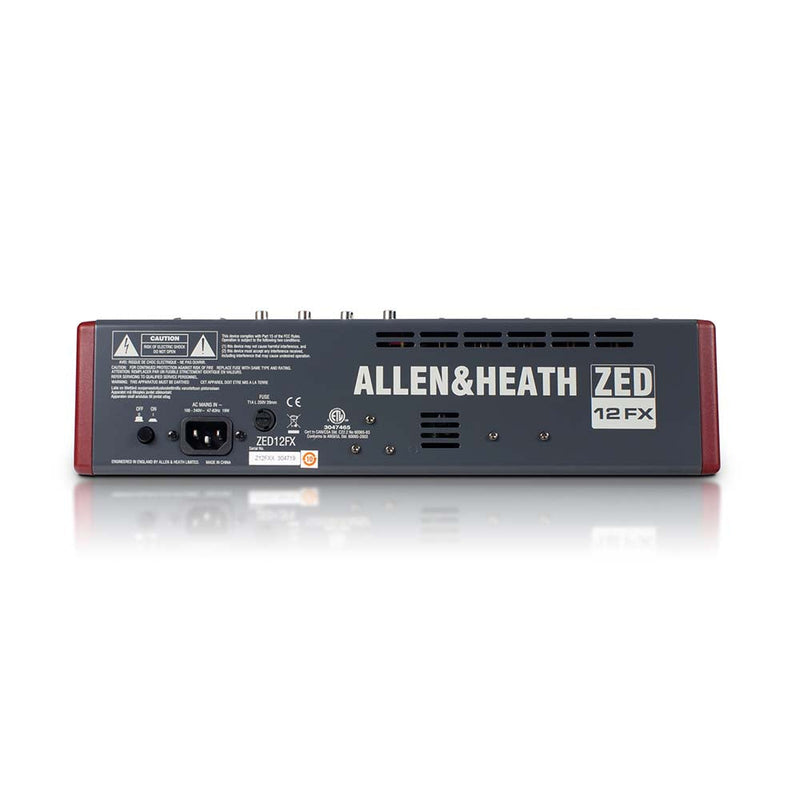 Allen & Heath ZED-12FX 12-channel Mixer with USB Audio Interface and Effects-mixer-Allen & Heath- Hermes Music