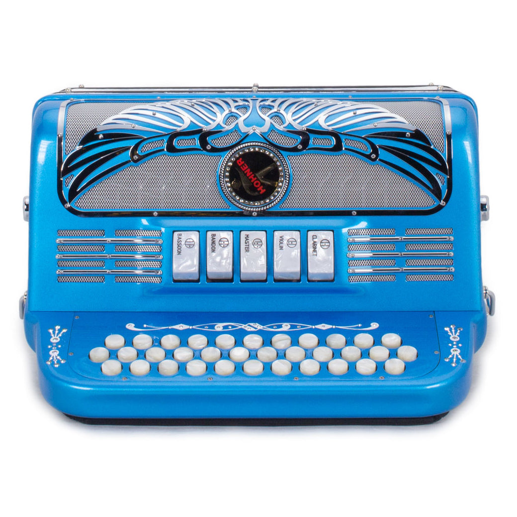 Anacleto Rey Aguila EAD 5 Switches Blue Metallic Compact-accordion-Anacleto- Hermes Music