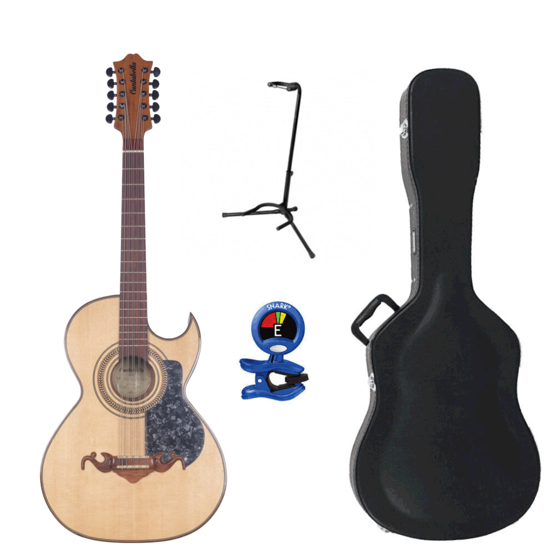 Cantabella Bajo Quinto Cedar Wood Black Machinery Gray Mica with Case Bundle-bajo quinto-Cantabella- Hermes Music