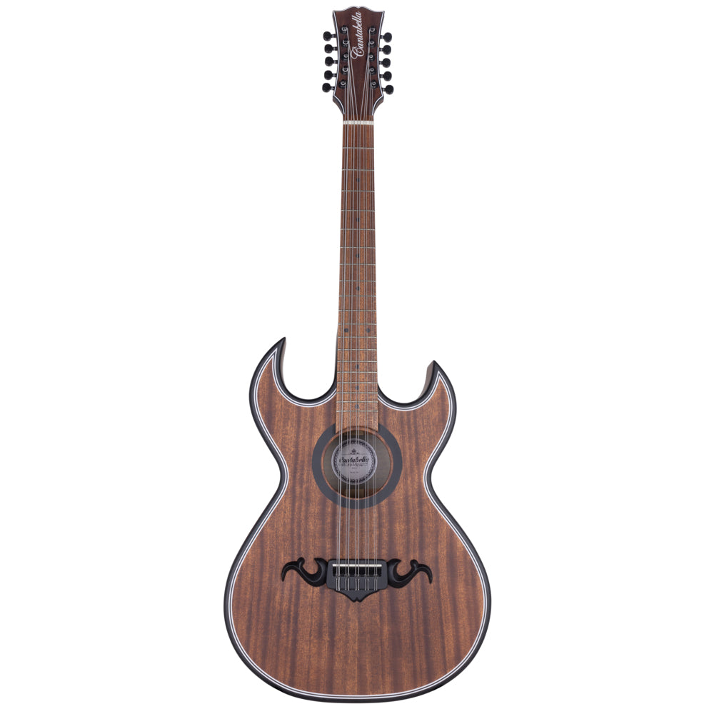 Cantabella Bajo Quinto JMB Matte Brown, Sapelly Wood Top, Back and Side - Black-Bajo Quinto-Cantabella- Hermes Music