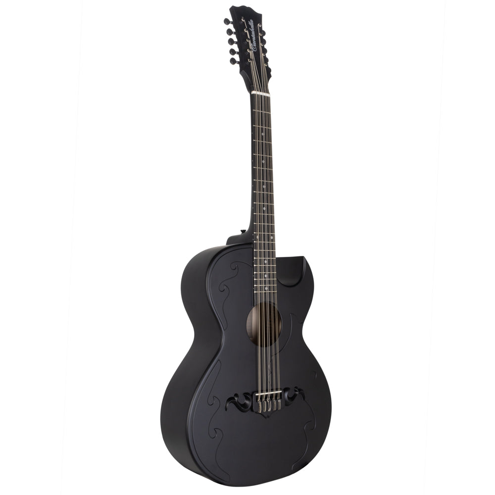 Cantabella Bajo Quinto Maple Top Matte Black with Case and Accessories-bajo quinto-Cantabella- Hermes Music