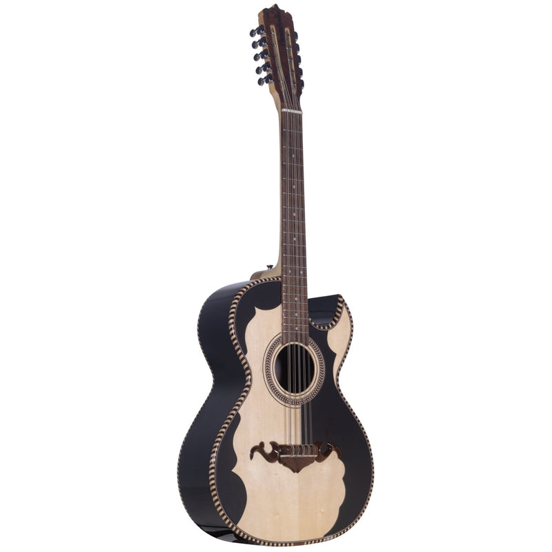 Cantabella Bajo Quinto Maple Wood in Brown with Black Includes Case, Tuner and Stand-Hermes Music- Hermes Music