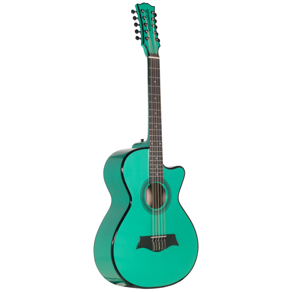 Cantabella Bajo Quinto Maple Wood in Sea Green with Case, Tuner and Stand-Hermes Music- Hermes Music