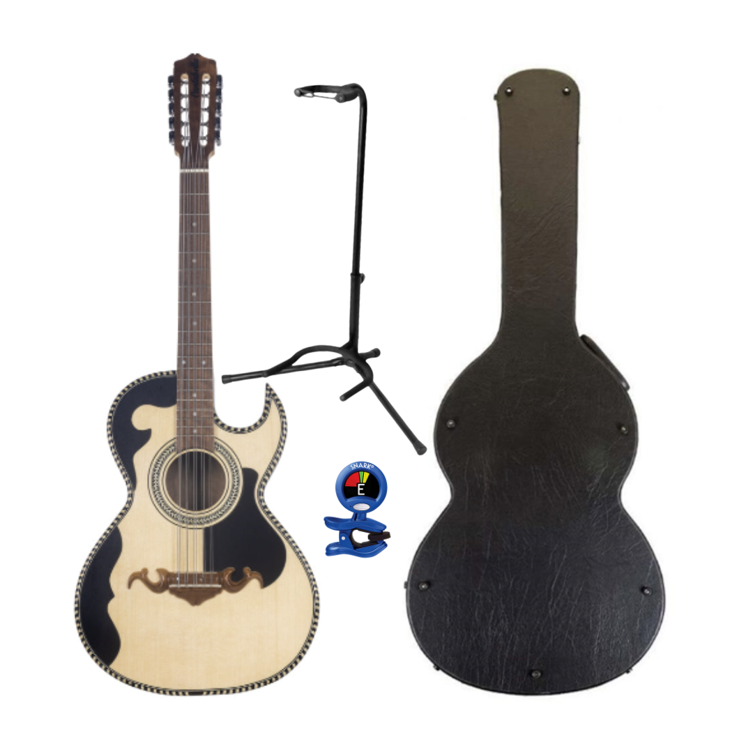 Cantabella Bajo Quinto Nogal Wood Black Includes Case-bajo quinto-Cantabella- Hermes Music