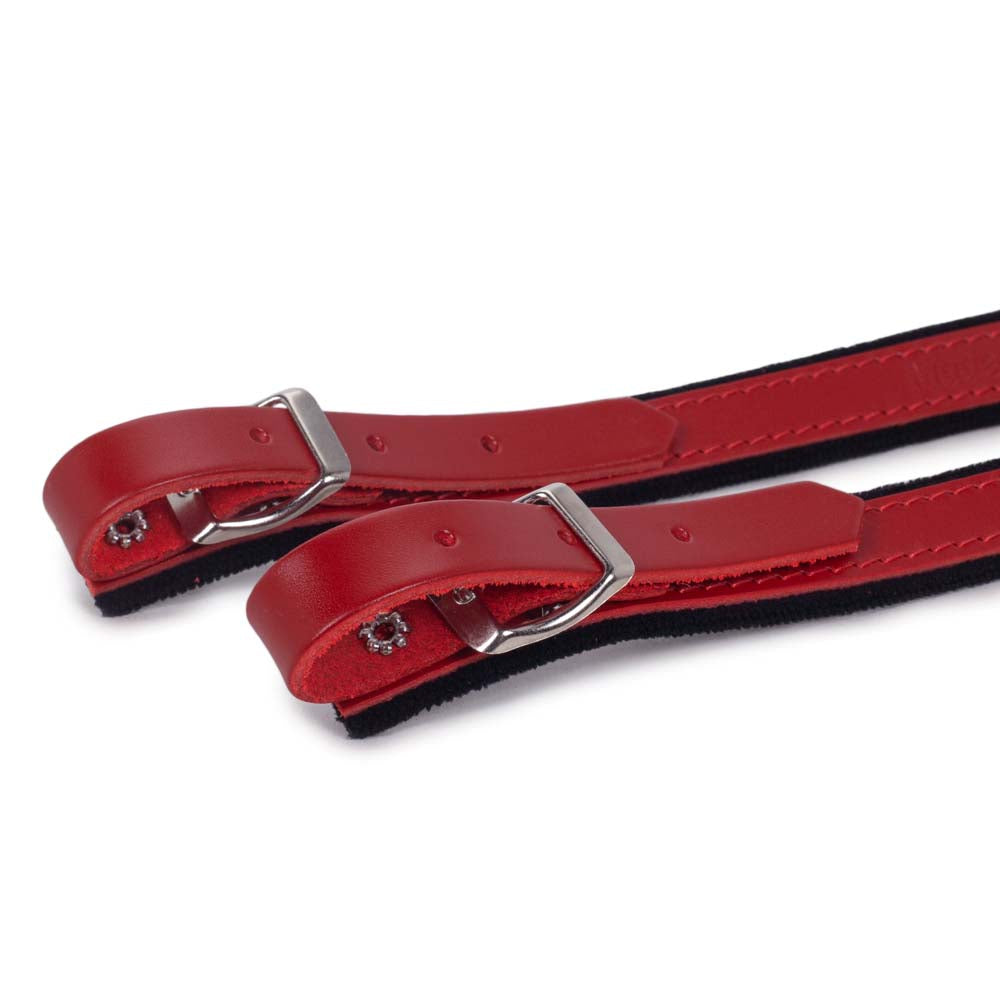 Cantabella Leather Accordion Straps Red with Black Small 45mm-accessories-Cantabella- Hermes Music