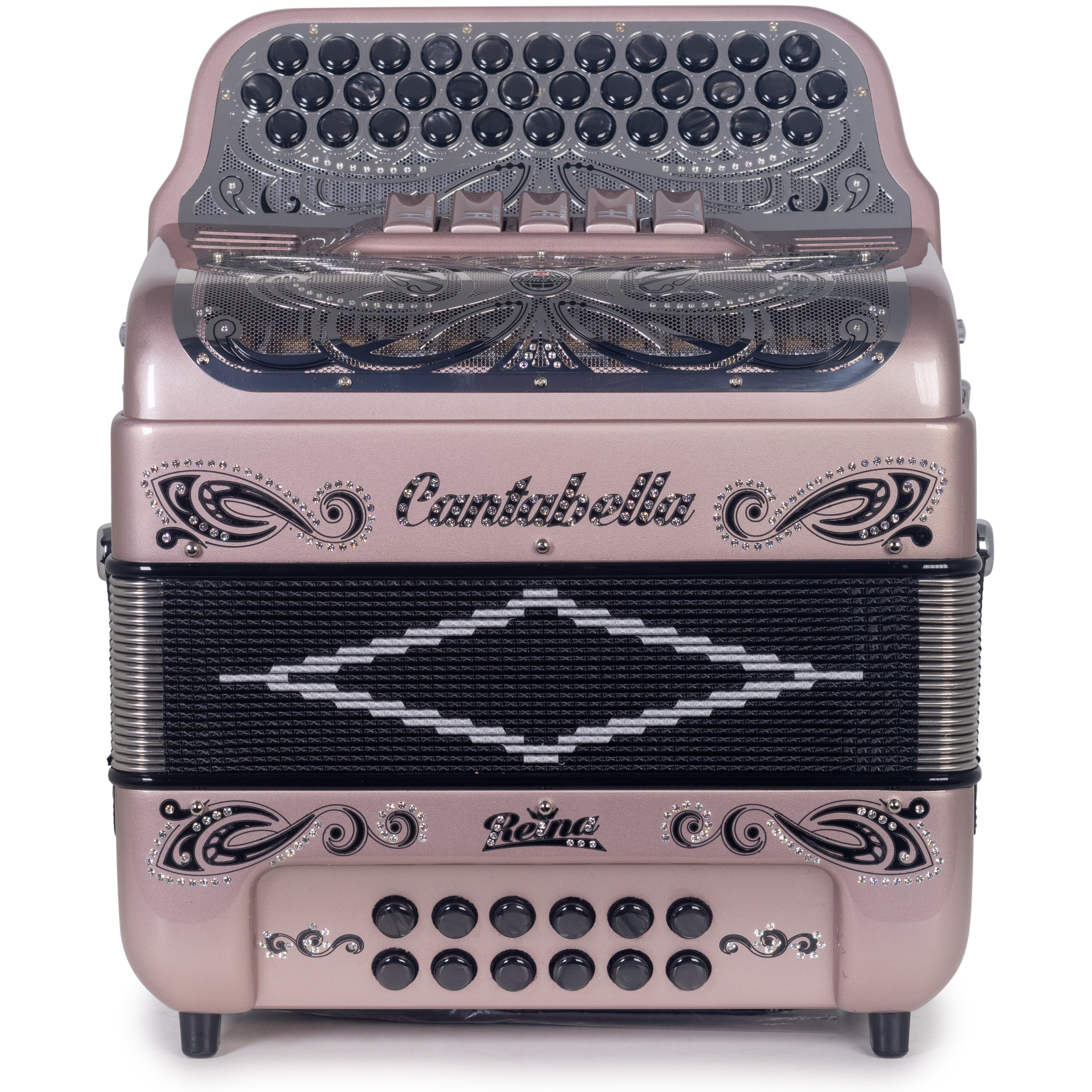 Cantabella Reina Ultra Compact Accordion 5 Switches FBE Rose Gold-Accordions & Concertinas-Cantabella- Hermes Music