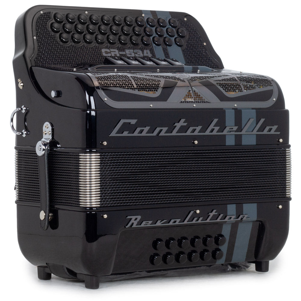 Cantabella Revolution 534 5 Switches FBE Glossy Black-accordion-Cantabella- Hermes Music