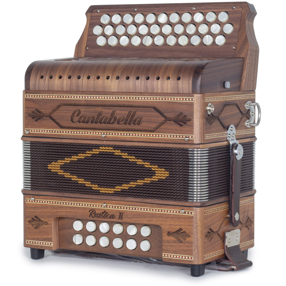 Cantabella Rustica II Accordion No Switch EAD Wood with Black Grill-accordion-Cantabella- Hermes Music