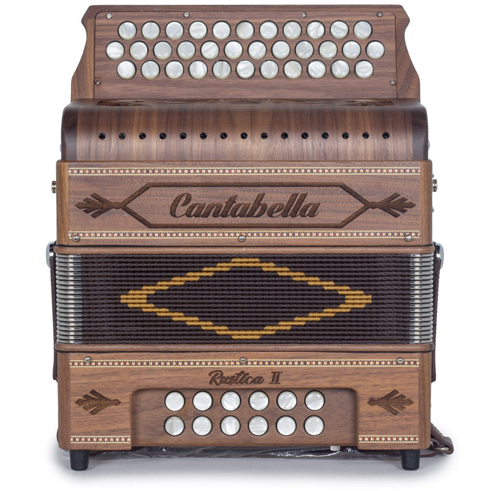 Cantabella Rustica II Accordion No Switch EAD Wood with Black Grill-accordion-Cantabella- Hermes Music