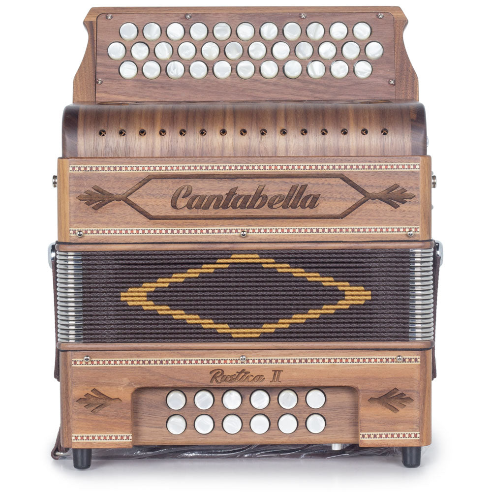 Cantabella Rustica II Accordion No Switch EAD Wood with Brown Grill-accordion-Cantabella- Hermes Music