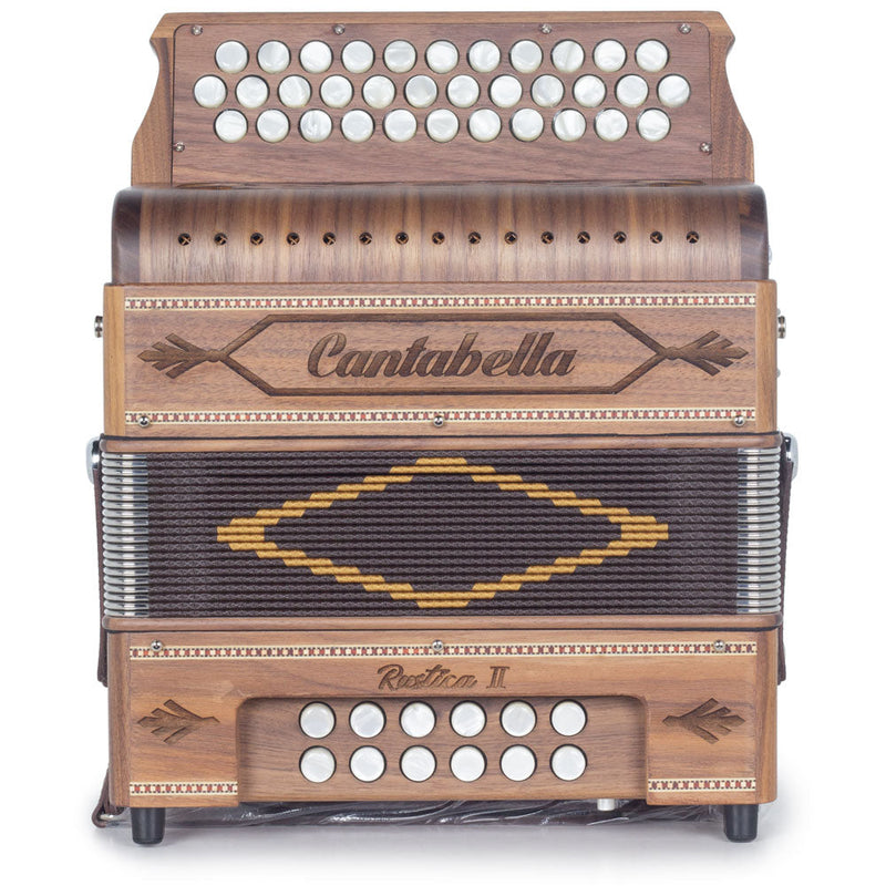 Cantabella Rustica II Accordion No Switch EAD Wood with Brown Grill-accordion-Cantabella- Hermes Music