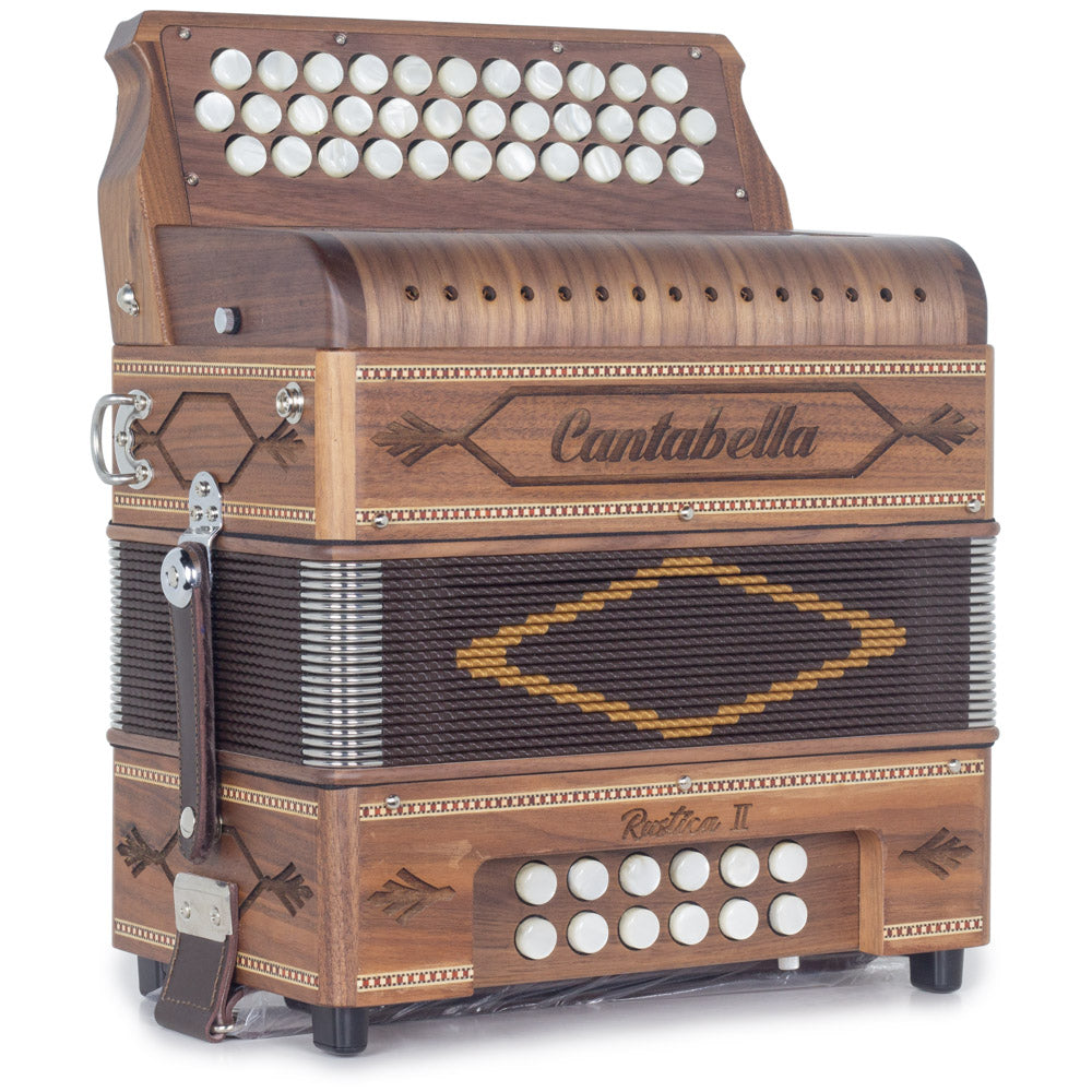 Cantabella Rustica II Accordion No Switch EAD Wood with Brown Grill-accordion-Cantabella- Hermes Music