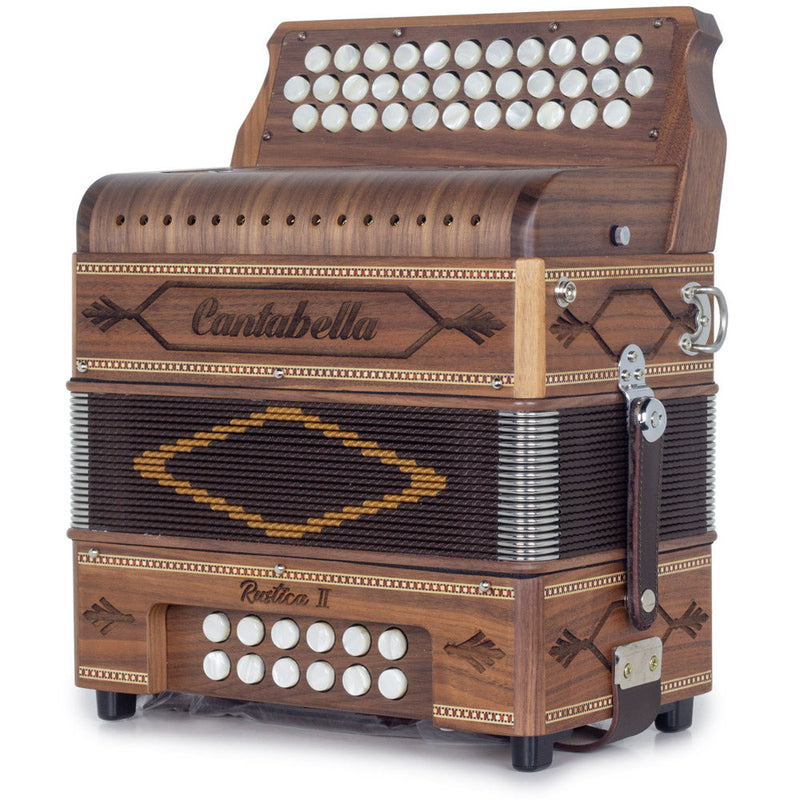 Cantabella Rustica II Accordion No Switch EAD Wood with Gold Grill-accordion-Cantabella- Hermes Music
