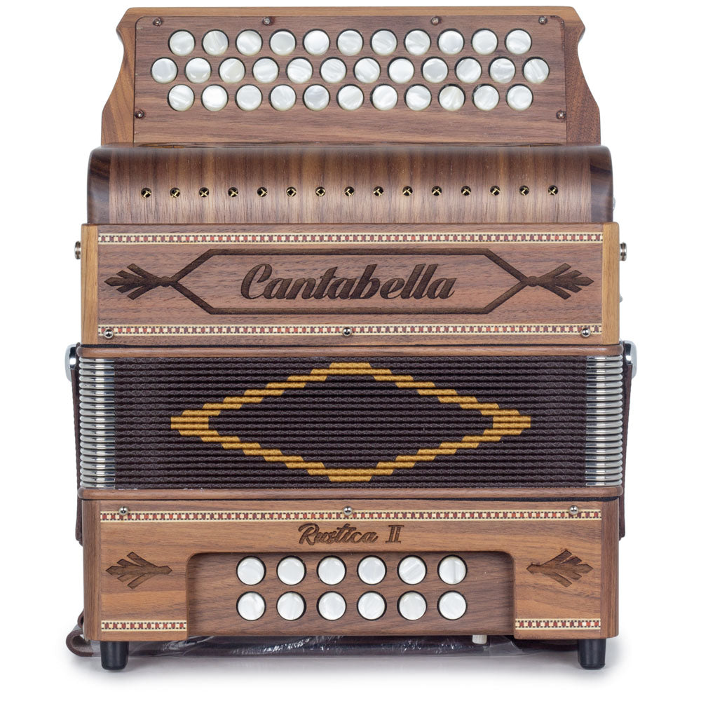 Cantabella Rustica II Accordion No Switch EAD Wood with Gold Grill-accordion-Cantabella- Hermes Music