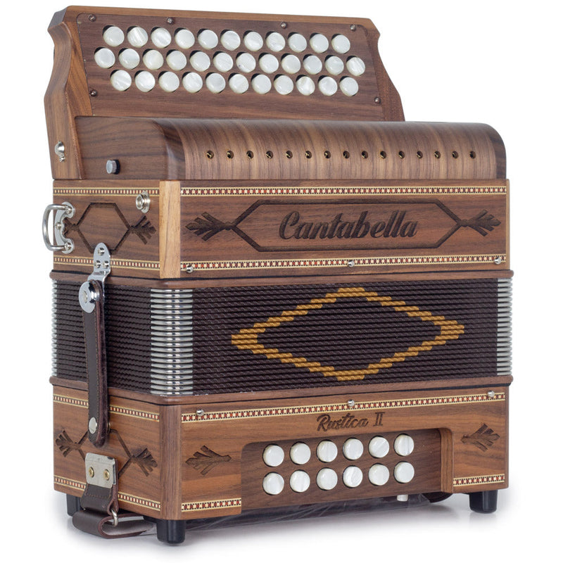Cantabella Rustica II Accordion No Switch EAD Wood with Gold Grill-accordion-Cantabella- Hermes Music