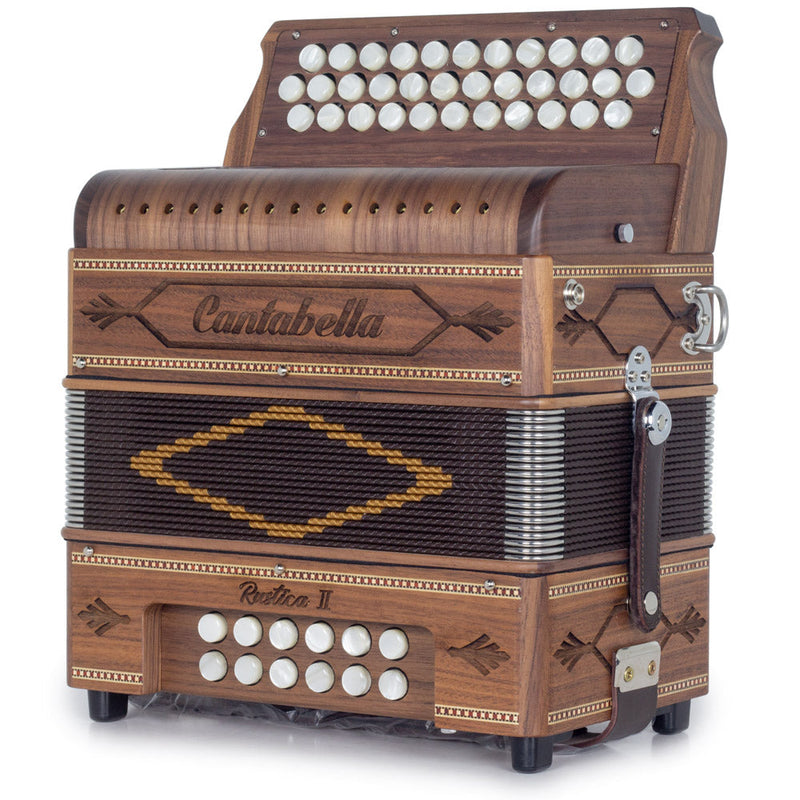 Cantabella Rustica II Accordion No Switch EAD Wood with Yellow Grill-accordion-Cantabella- Hermes Music