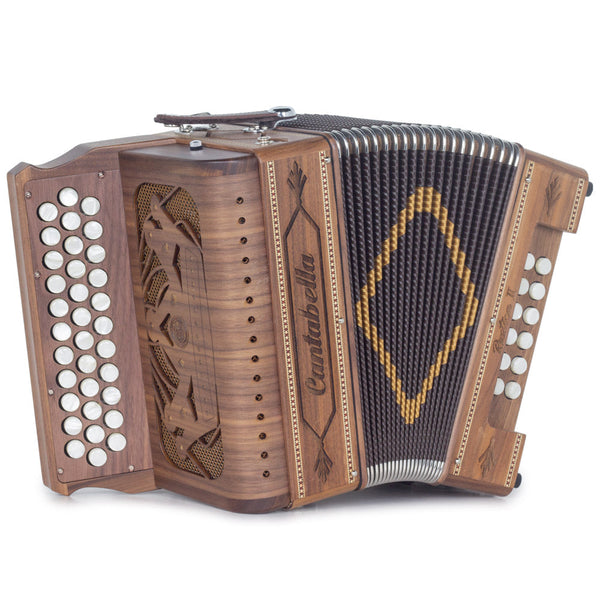 Cantabella Rustica II Accordion No Switch FBE Wood with Brown Grill-accordion-Cantabella- Hermes Music