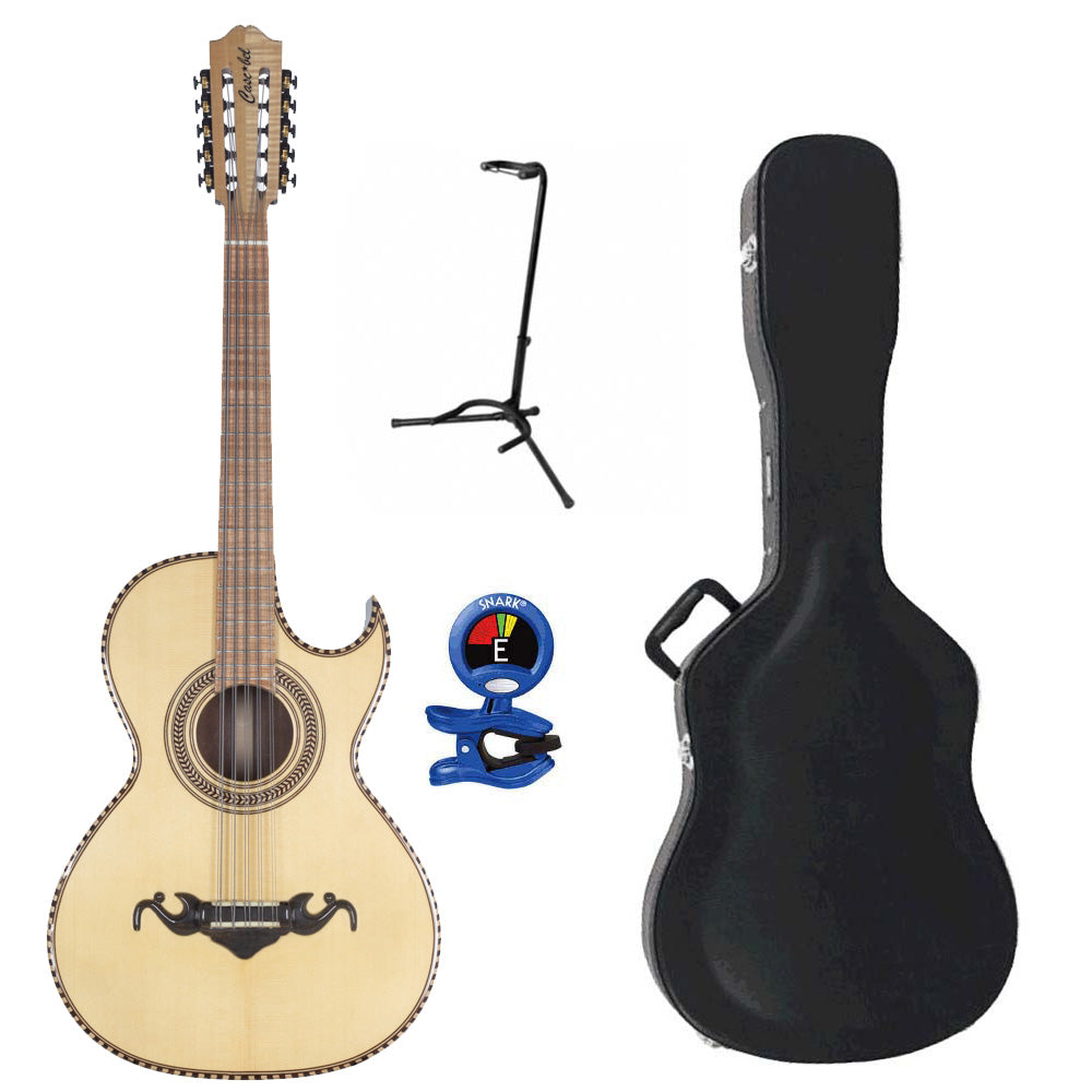 Cascabel Bajo Quinto Natural Brown Wood with Accessories-Bajo Quinto-Cascabel- Hermes Music