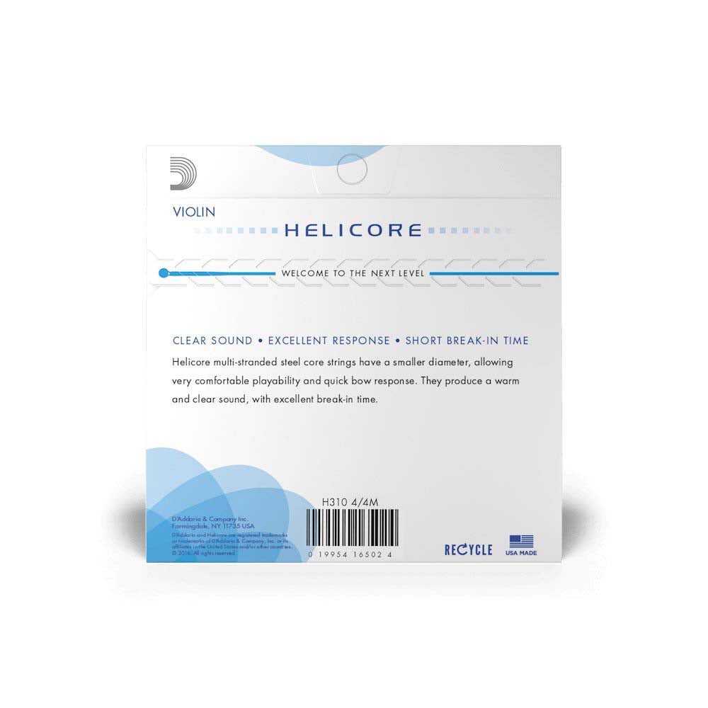 D'Addario H310 4/4M Helicore Violin Strings-accessories-Daddario- Hermes Music