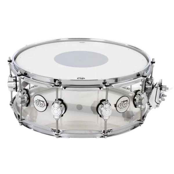 Drum Works Snare Drum 6x14 Clear Acrylic-Drum Workshop- Hermes Music