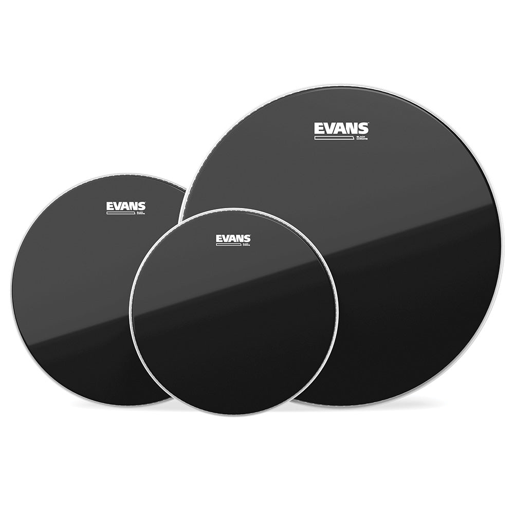 D'Addario ETP-CHR-R Black Chrome Tom Drumhead Pack (10