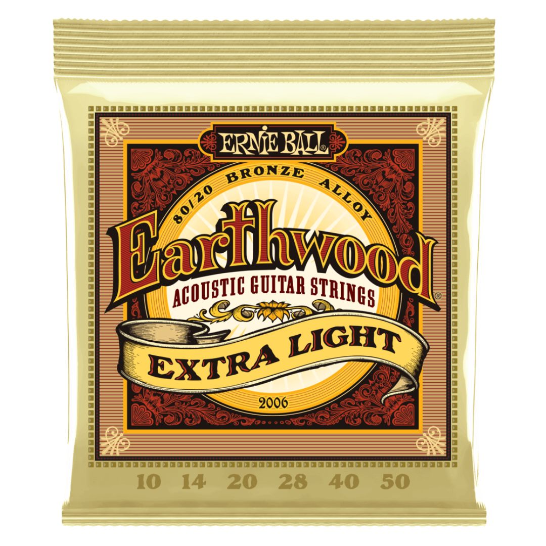 Ernie Ball Earthwood 80/20 Bronze Acoustic Guitar Strings 10-50 Gauge-Guitar Accessories-Ernie Ball- Hermes Music