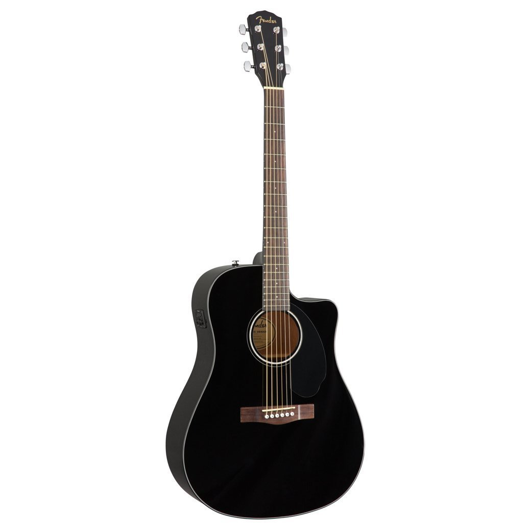 Fender CD-60SCE Acoustic/Electric Dreadnought Black Guitar guy-guitar-Fender- Hermes Music