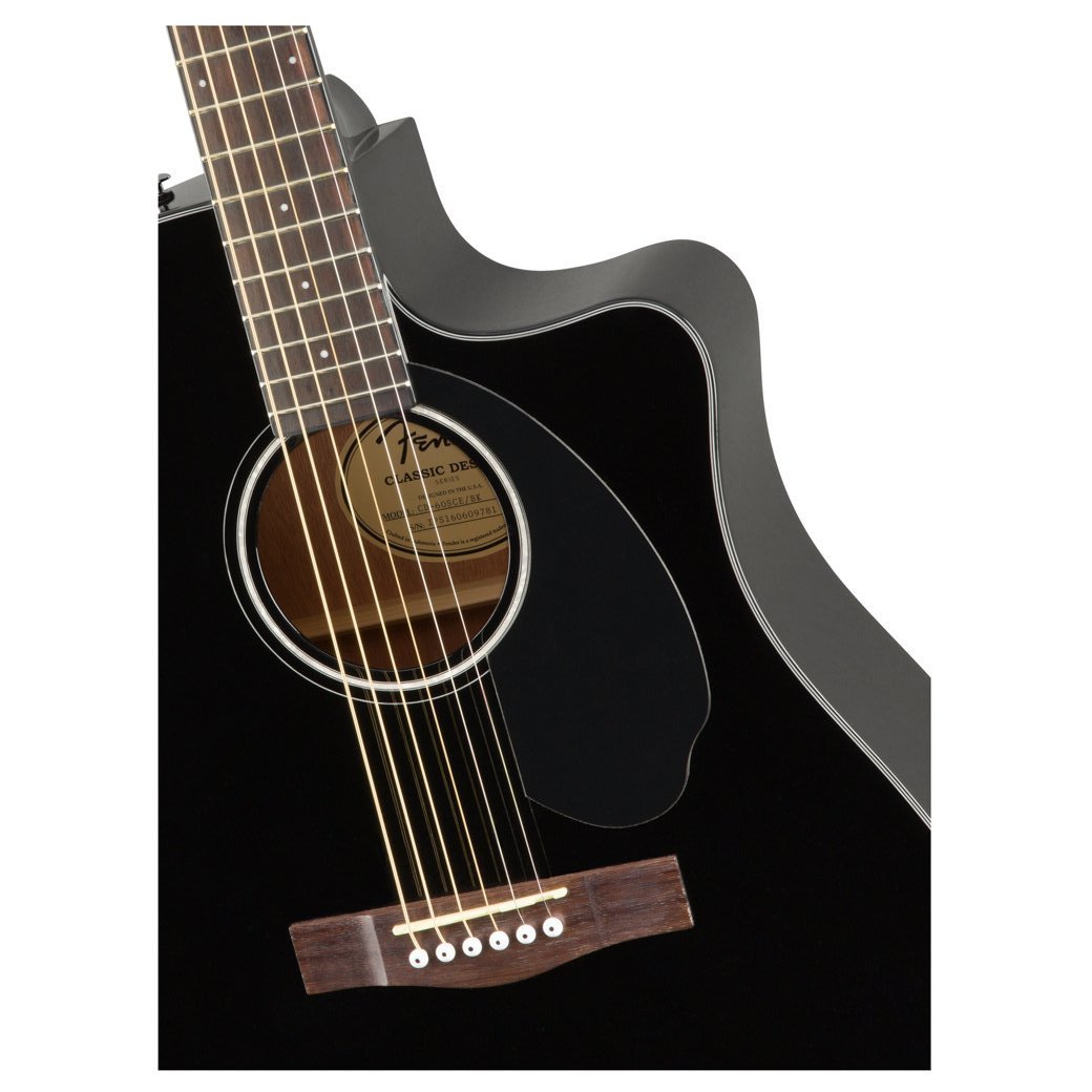 Fender CD-60SCE Acoustic/Electric Dreadnought Black Guitar guy-guitar-Fender- Hermes Music