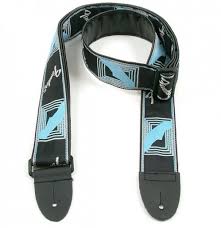 Fender Monogrammed Strap Black/Light Grey/Blue 099-0681-502-accessories-Fender- Hermes Music