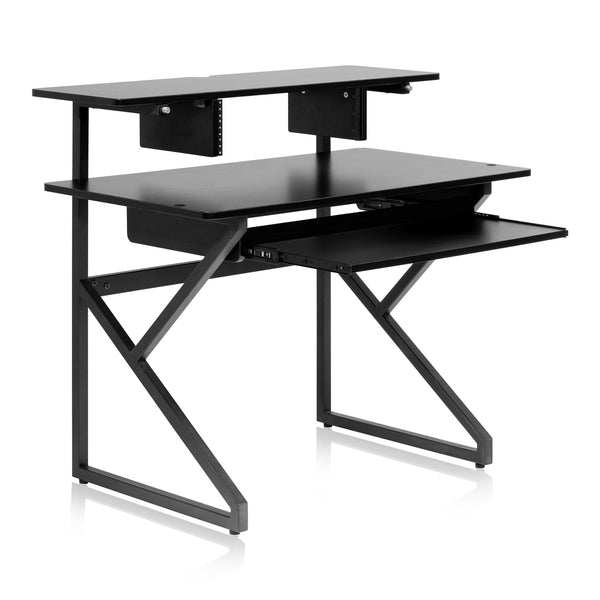 Gator Content Creator Furniture Series Main Desk in Black Finish-Musical Keyboard Stands-Gator- Hermes Music