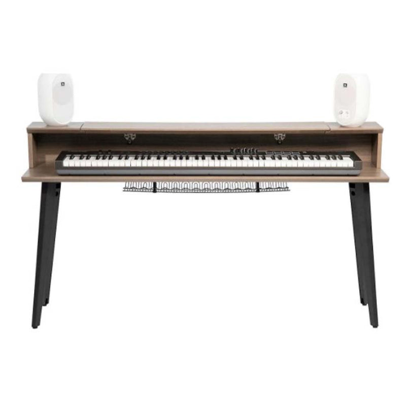 Gator Frameworks Elite Series 88-Note Keyboard Desk Driftwood Grey Finish-Musical Keyboard Stands-Gator- Hermes Music