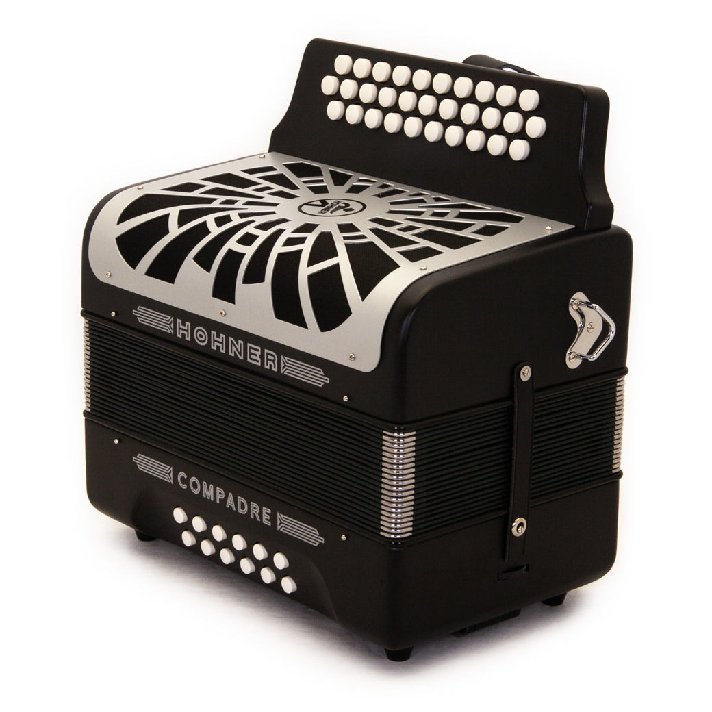 Hohner Compadre Accordion GCF Black with Matte Gray Grill-accordion-Hohner- Hermes Music