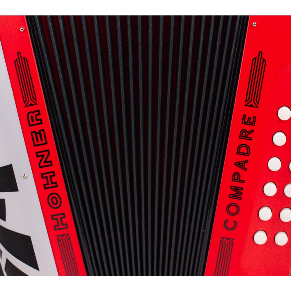 Hohner Compadre Accordion No Switch GCF Matte Red with Gray-accordion-Hohner- Hermes Music